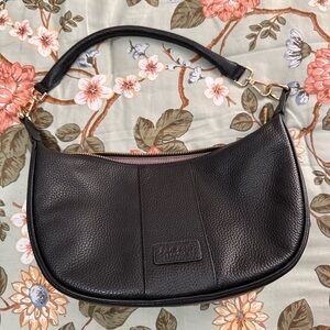 Pom Pom London Sutton Sling Black Pebbled Leather Shoulder/Crossbody Bag